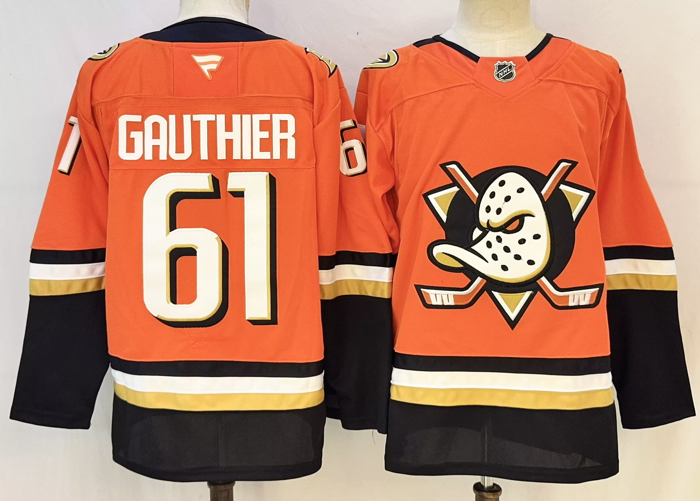 Men's Anaheim Ducks #61 Cutter Gauthier Orange 2026 Home Stitched Hockey Jersey